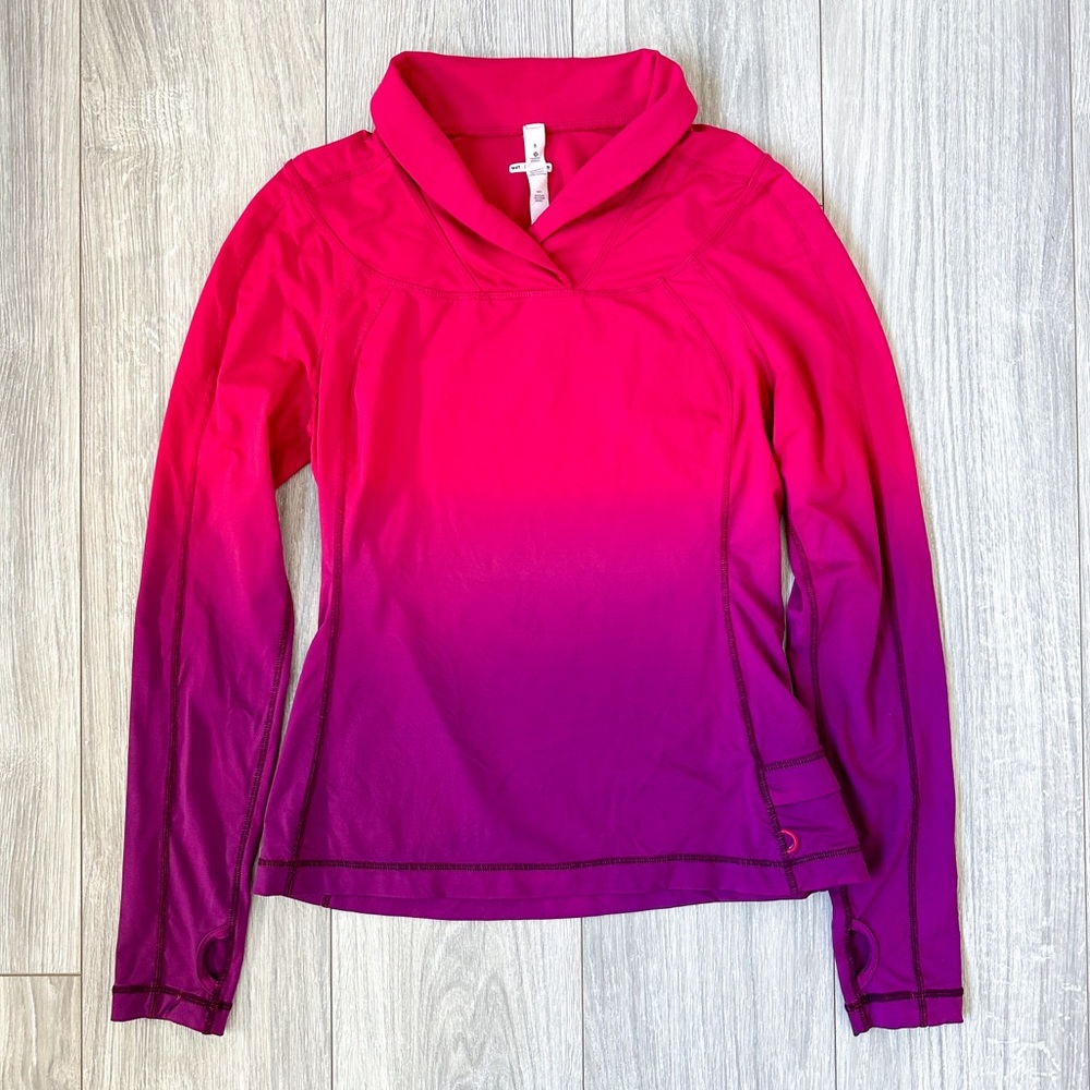 Lululemon Run Trail Ombré Pink Purple Long Sleeve